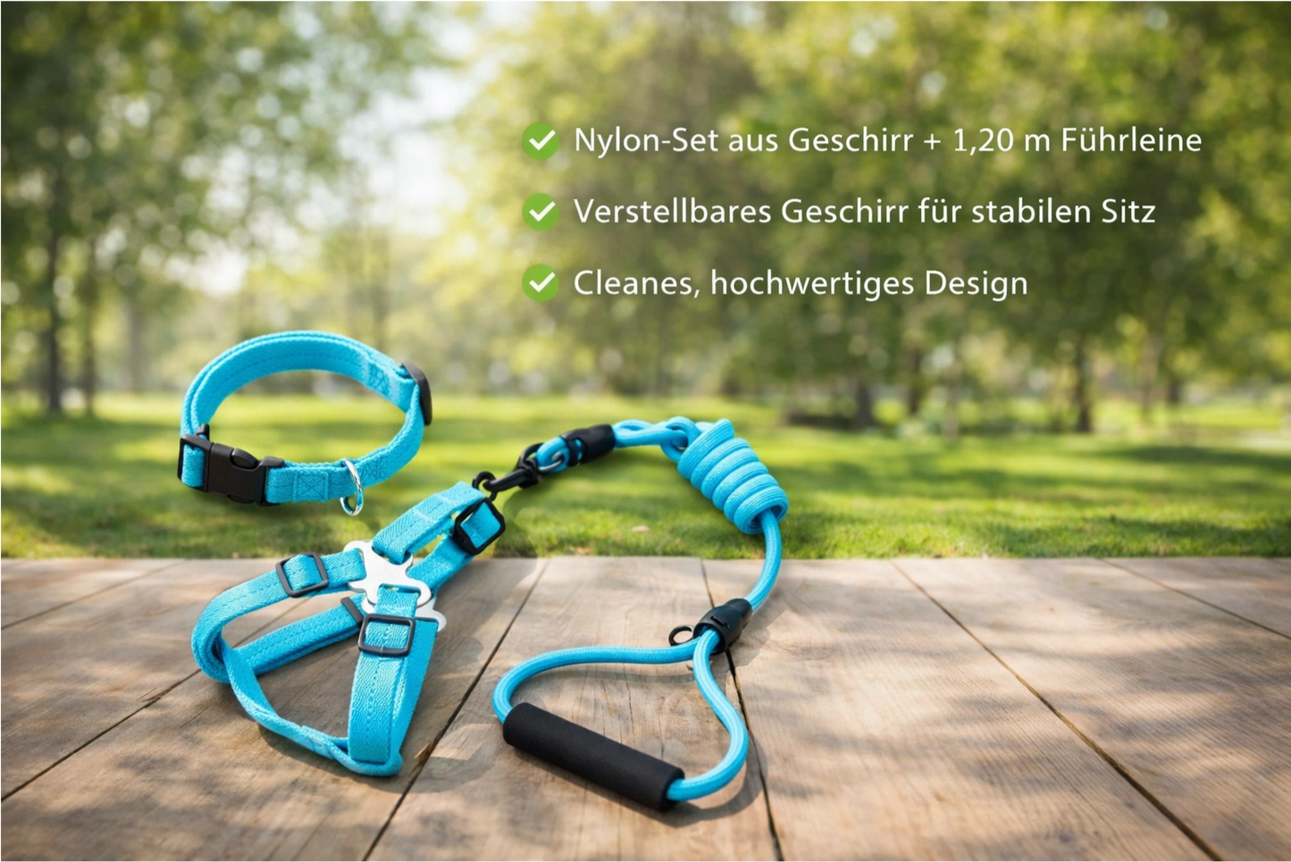 ComfortHarness Set – Nylon Hundegeschirr + Führleine (1,20 m)