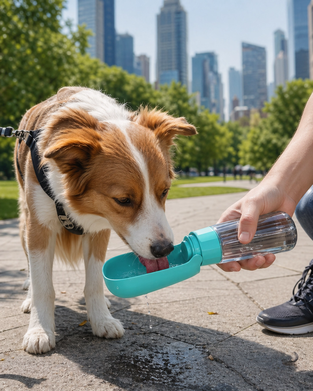 Pawver AquaGo – Tragbare Hunde-Trinkflasche mit faltbarer Schale für unterwegs