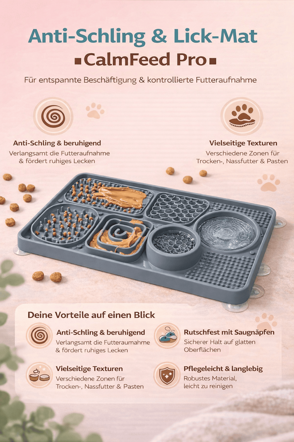 CalmMat – Leck- & Slow-Feeding-Matte für Hunde & Katzen – Bild 2