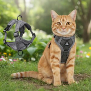 Silk Collar Cat - Reflektierendes, Atmungsaktives Geschirr Set für Katzen