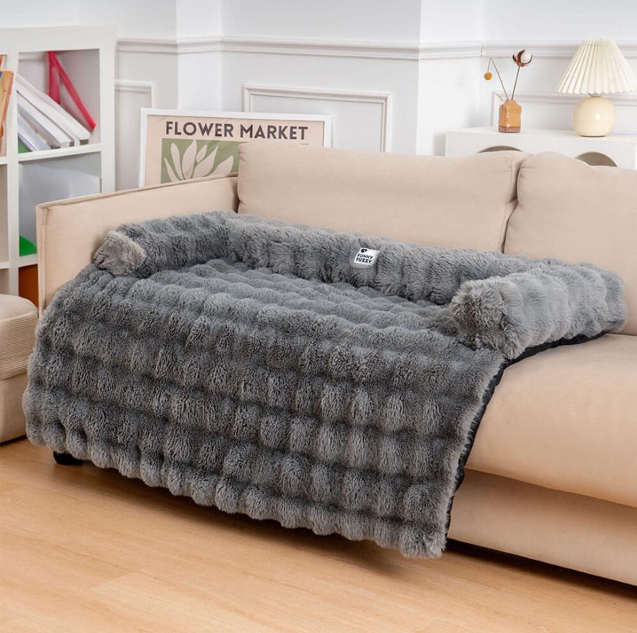 Pawvero CozyDen – Plüsch-Hundesofa, waschbar, grau – Bild 2