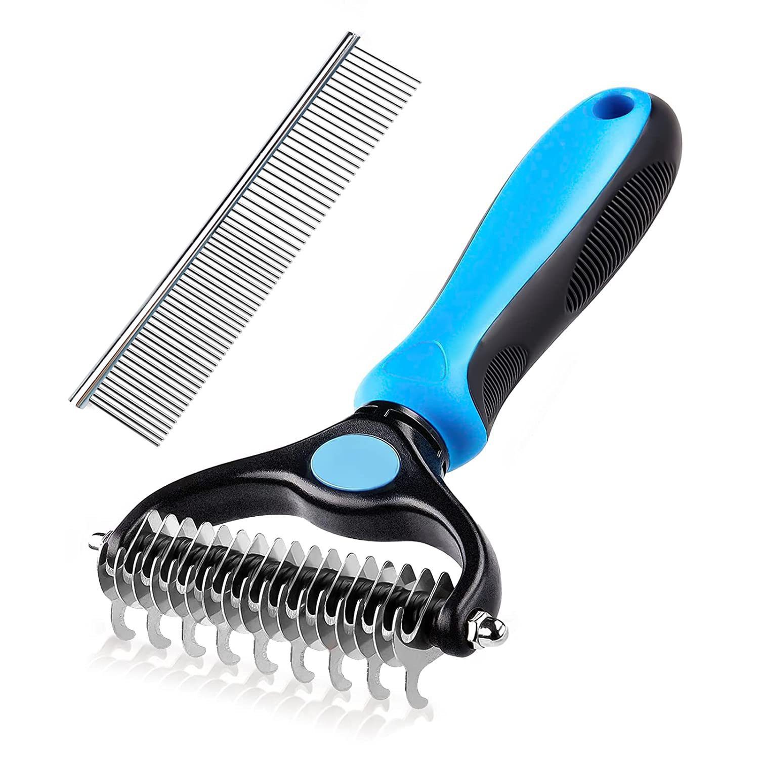 GroomDuo Set – Entfilzungsrechen und Stahlkamm für Hund und Katze – Bild 3