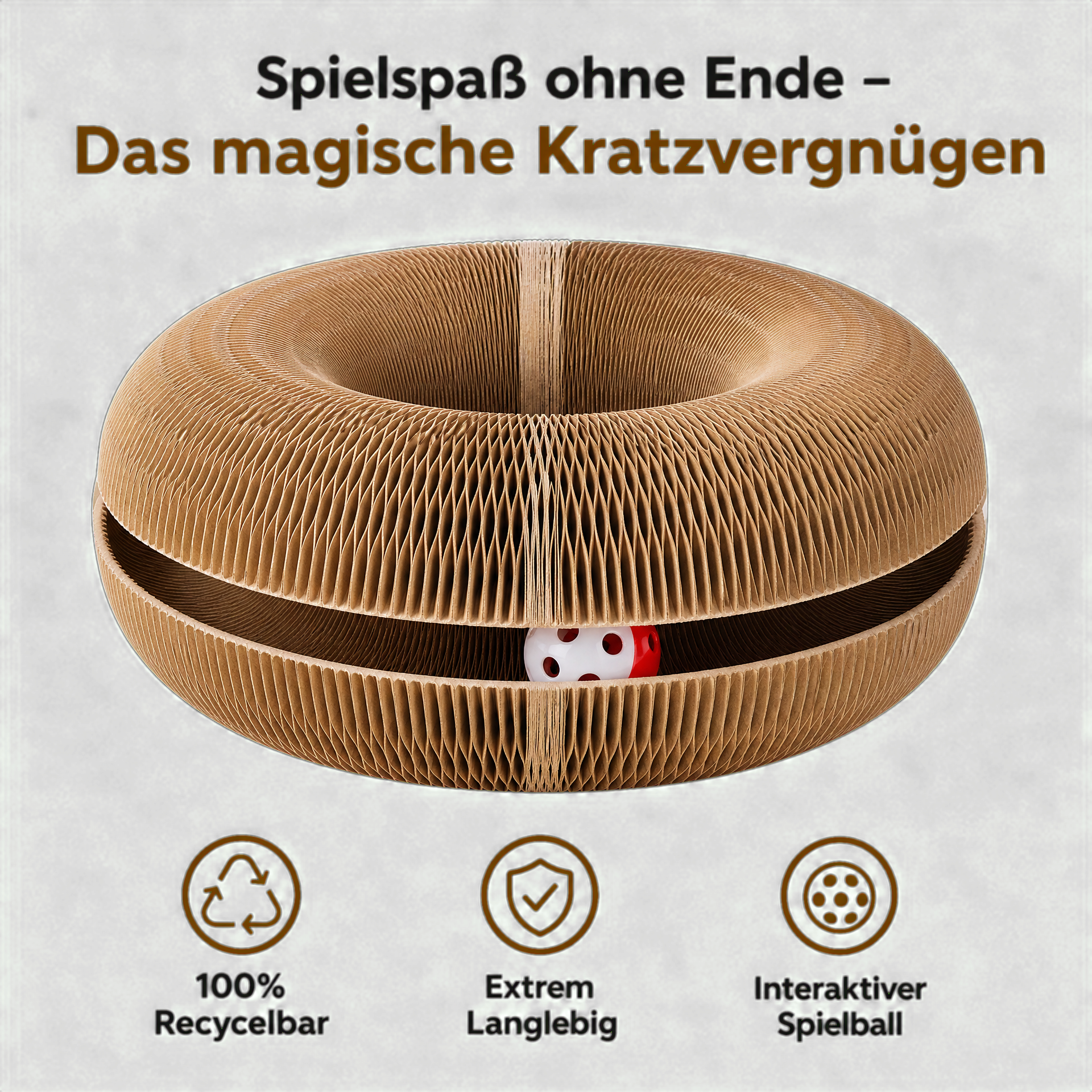 Pawvero ScratchCoil – Faltbares Kratzbrett für Katzen, krümelfrei – Bild 2